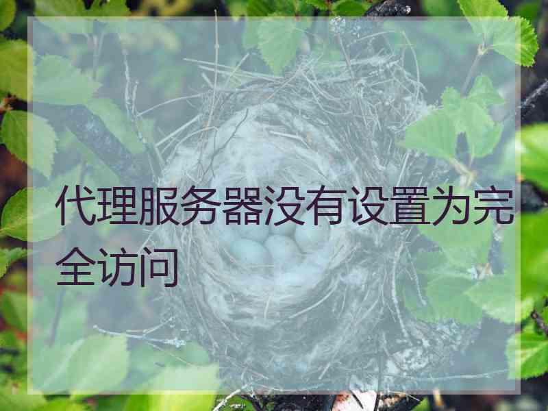 代理服务器没有设置为完全访问