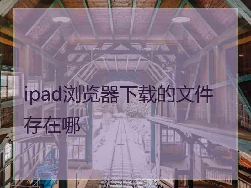 ipad浏览器下载的文件存在哪