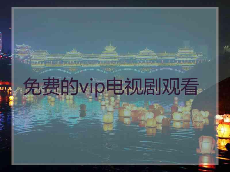 免费的vip电视剧观看