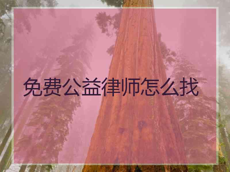 免费公益律师怎么找