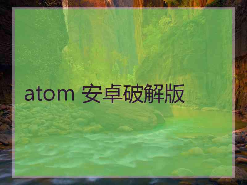 atom 安卓破解版