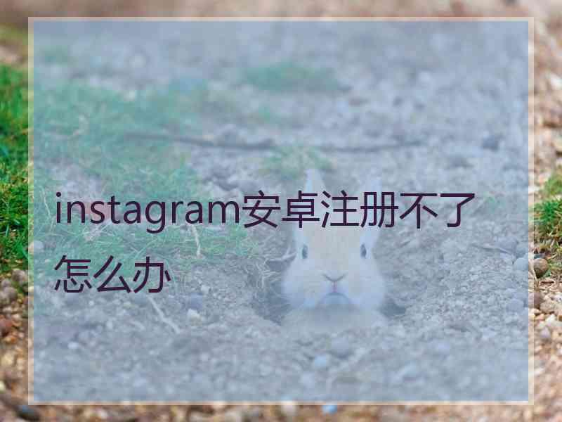 instagram安卓注册不了怎么办