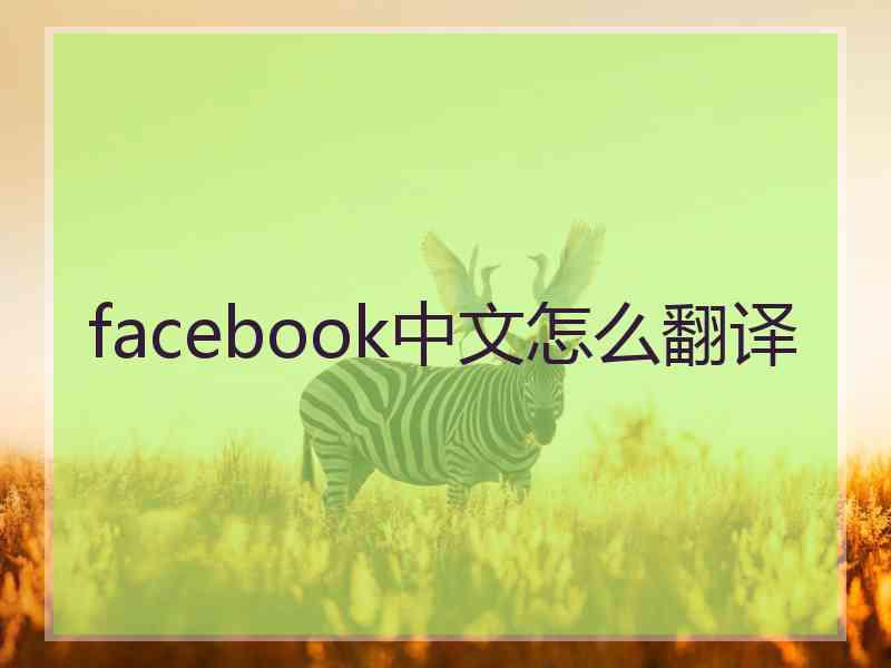 facebook中文怎么翻译