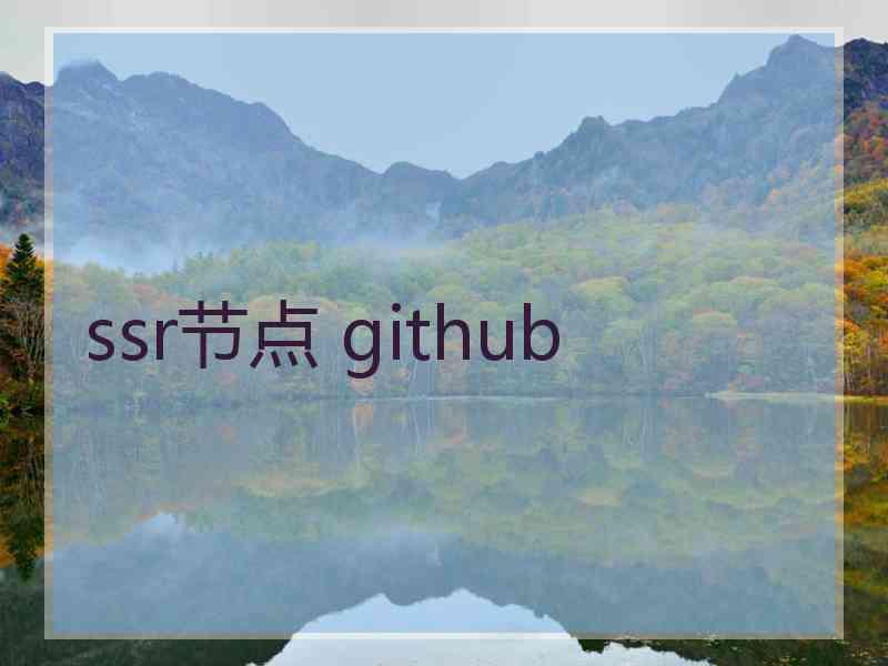 ssr节点 github