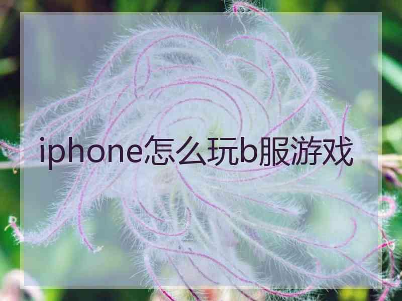 iphone怎么玩b服游戏