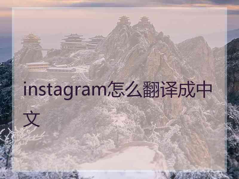 instagram怎么翻译成中文