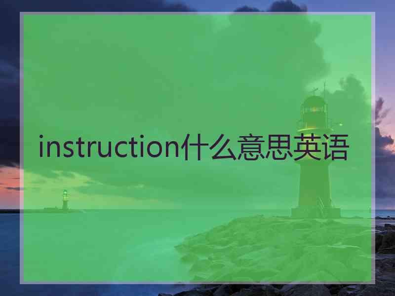 instruction什么意思英语