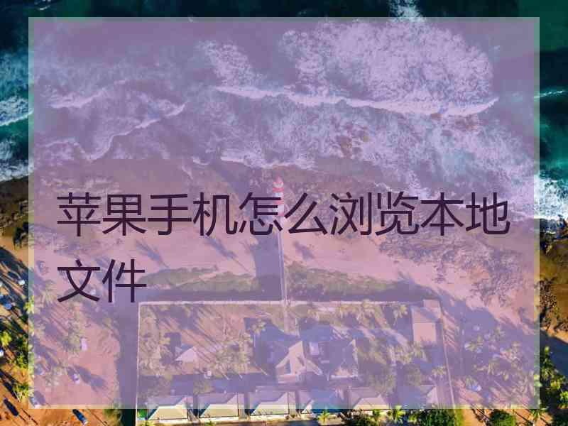 苹果手机怎么浏览本地文件