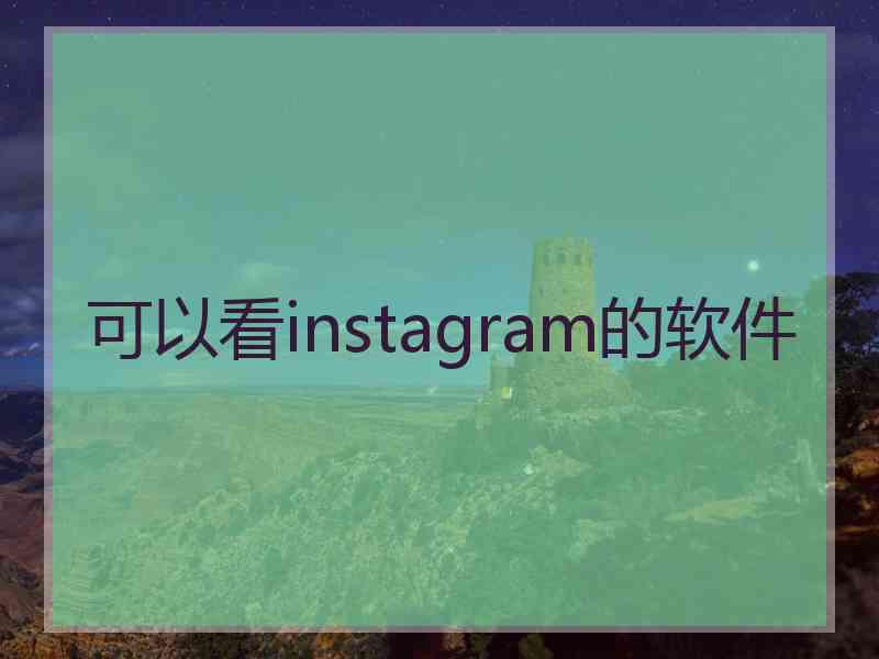 可以看instagram的软件