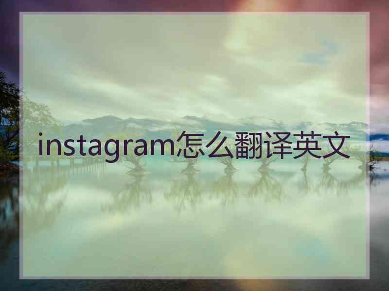 instagram怎么翻译英文