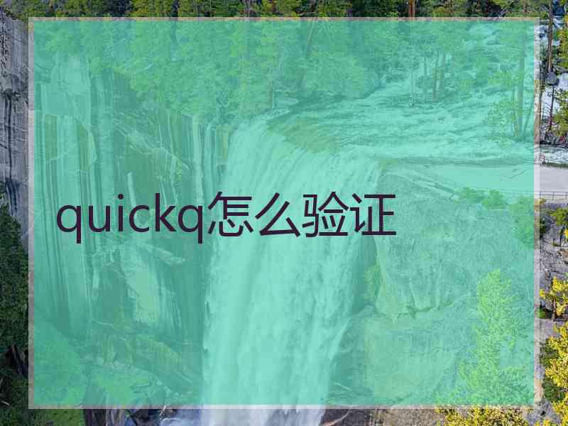 quickq怎么验证