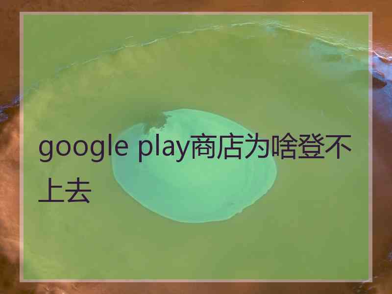 google play商店为啥登不上去