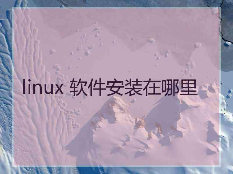 linux 软件安装在哪里