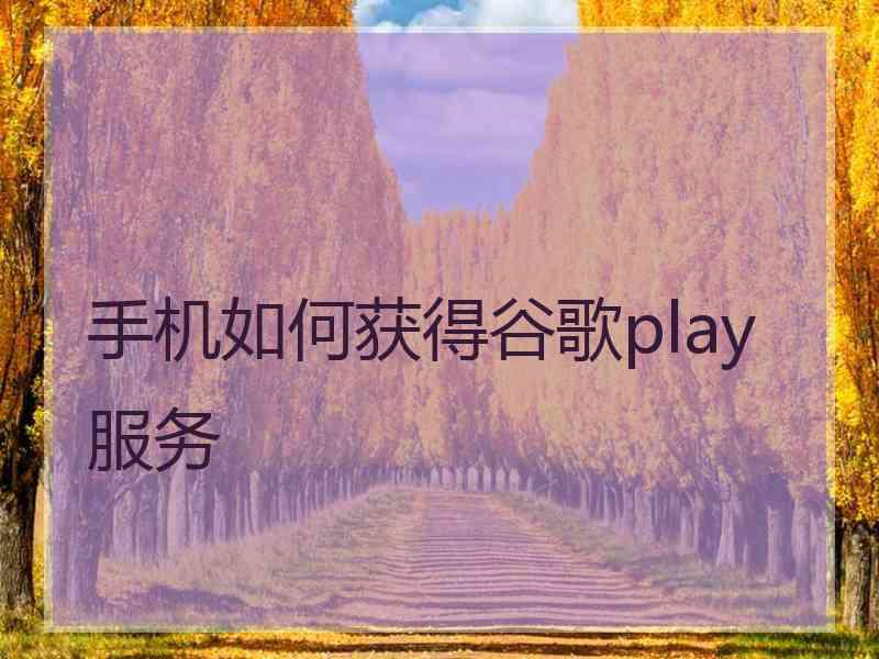 手机如何获得谷歌play服务