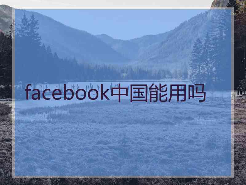 facebook中国能用吗