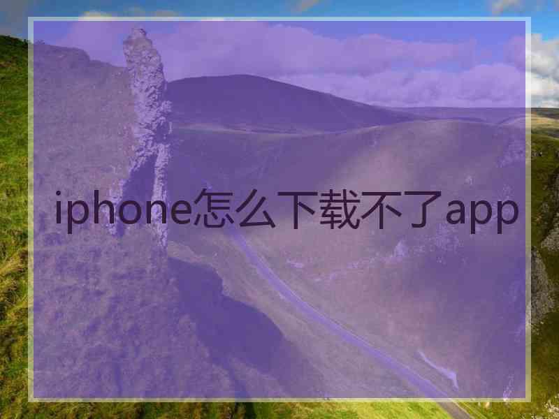 iphone怎么下载不了app