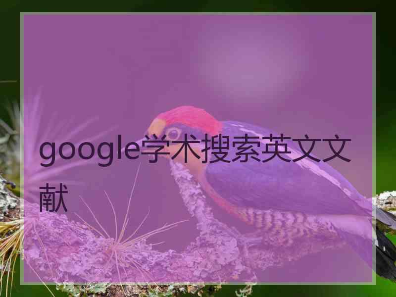 google学术搜索英文文献