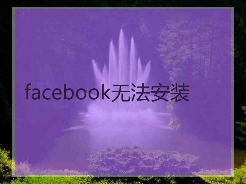 facebook无法安装