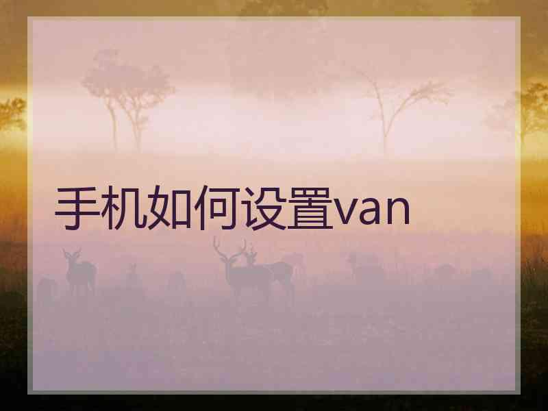 手机如何设置van