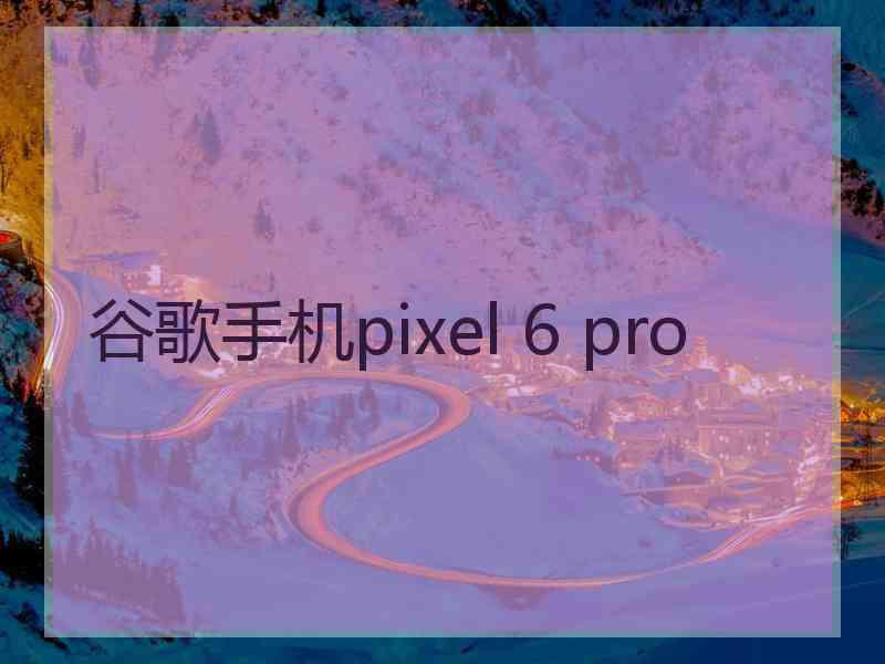 谷歌手机pixel 6 pro