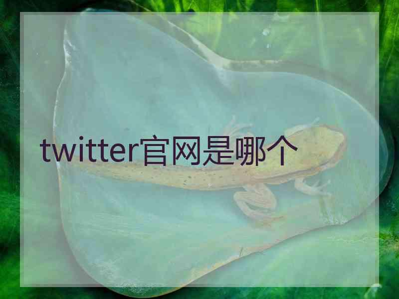 twitter官网是哪个