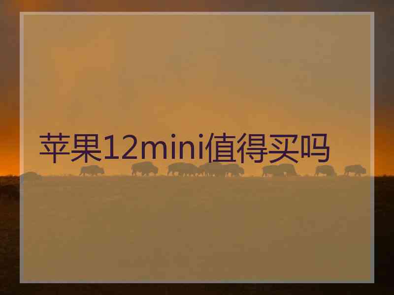 苹果12mini值得买吗