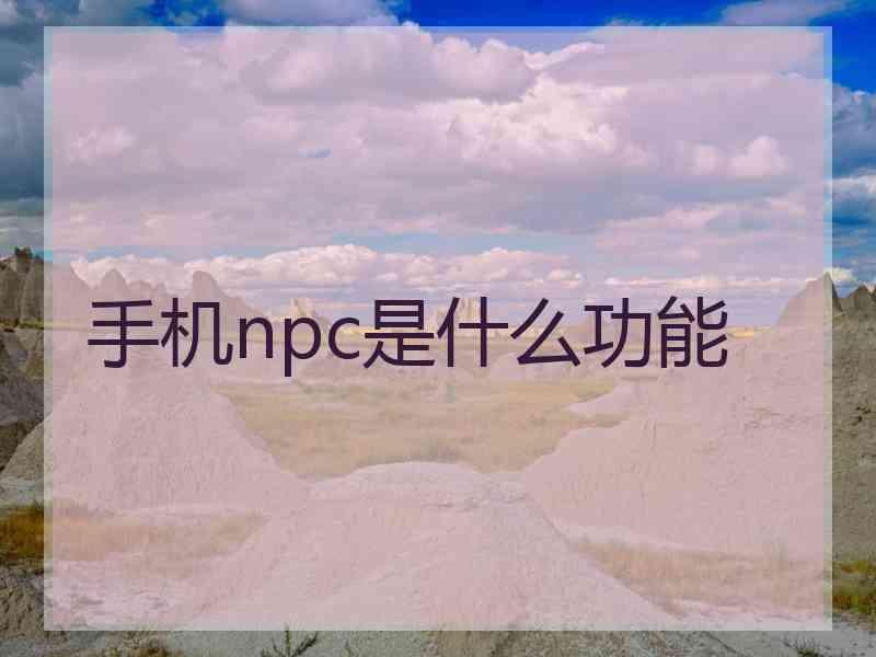 手机npc是什么功能