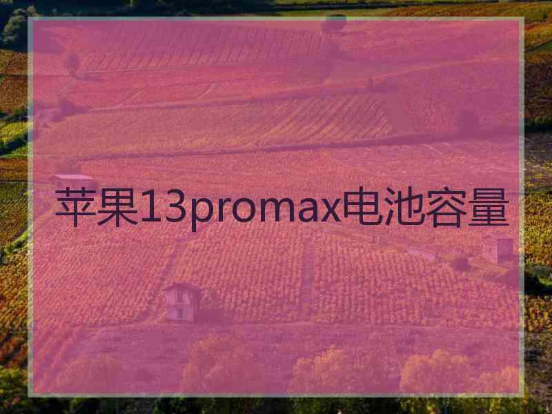 苹果13promax电池容量