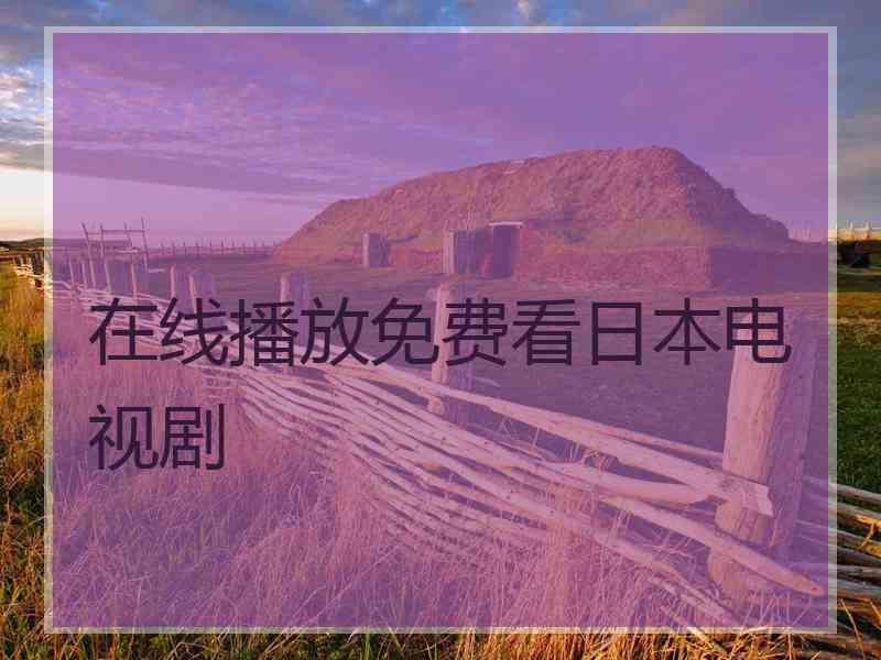 在线播放免费看日本电视剧